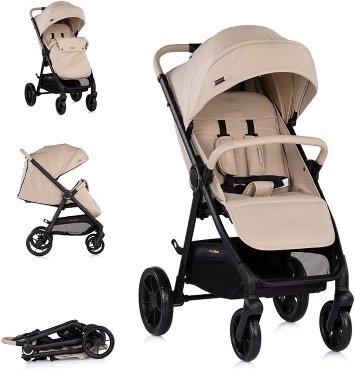 Kinderwagen Buggy - Lichtgewicht Reismodel - Veilig Vervoer Kind - Inklapbaar Met Veren - 75 x 56 x 102 cm