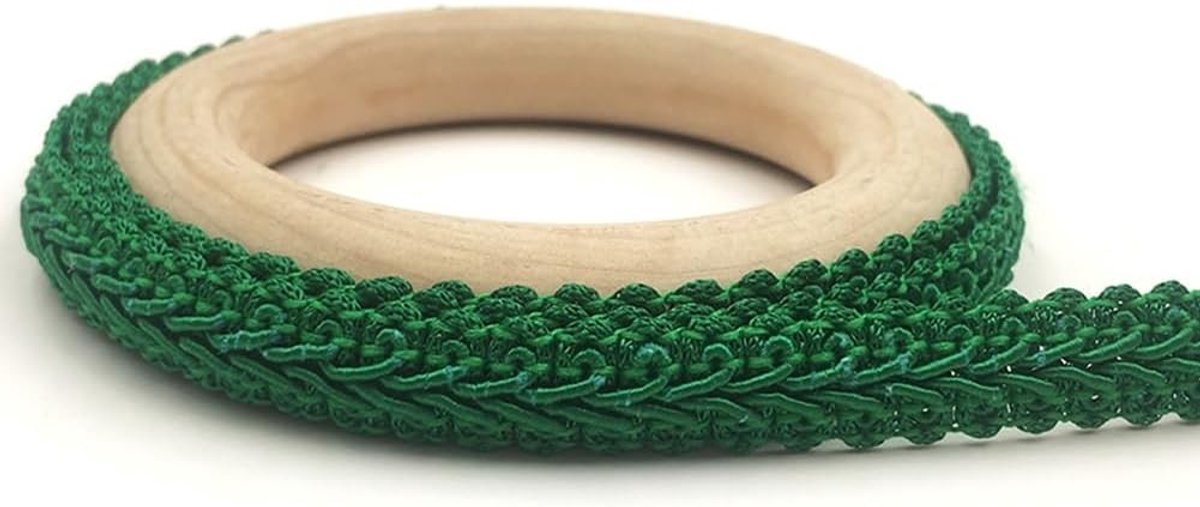 Handgemaakt Decoratief Groen Kant, 12 mm x 50 m, Versieringslint voor Bruiloften, Feesten en DIY Creaties