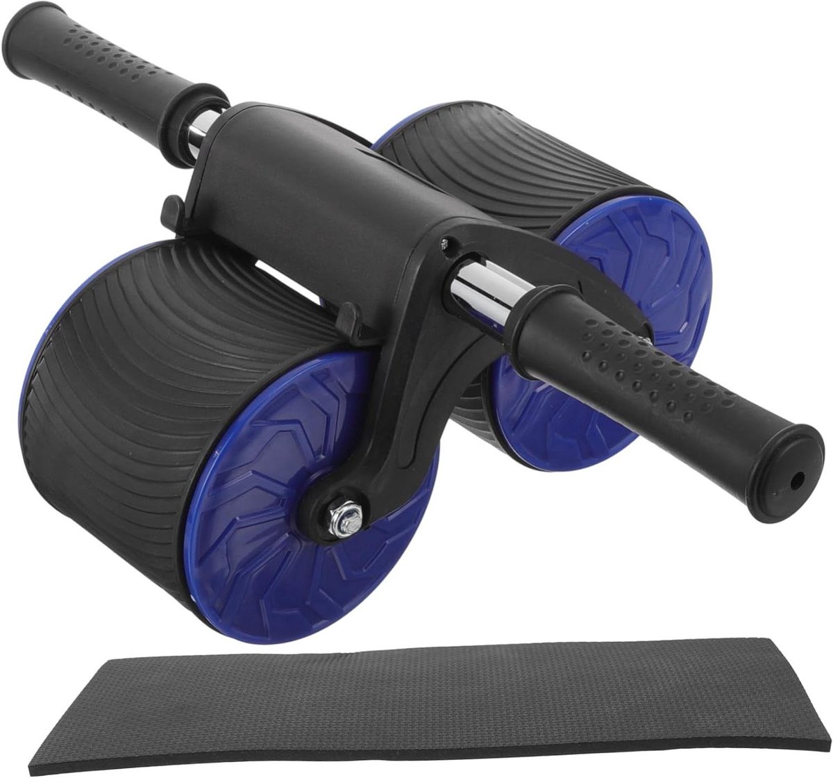 Buikspierwiel - Fitnesswiel Buiktrainer - Buikspieren Trainen - Dubbel Wiel Ontwerp - 24 x 14 x 10 cm - Blauw