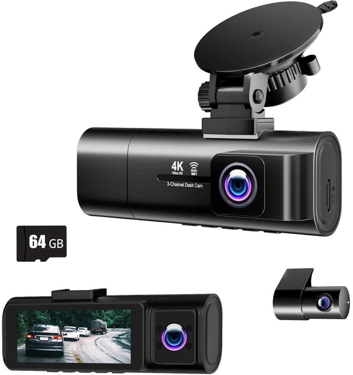 Zavio® Dashcam voor Auto - Auto Camera - Dashcam Voor en Achter Draadloos