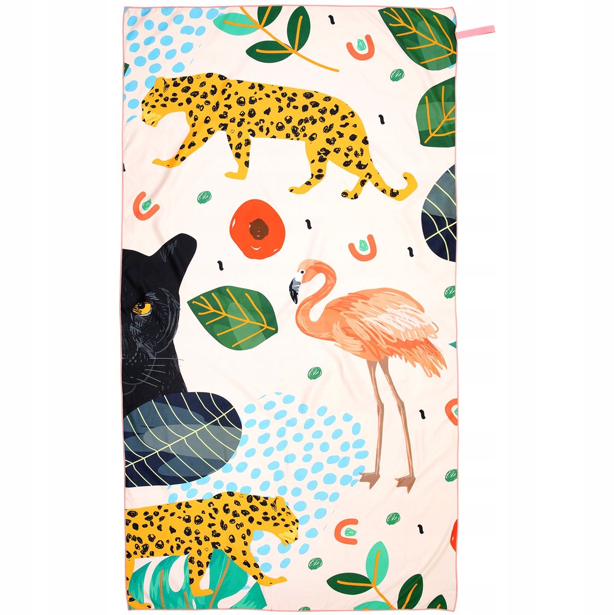 Sneldrogend Strandlaken Microvezel Panther Flamingo 180x100 cm