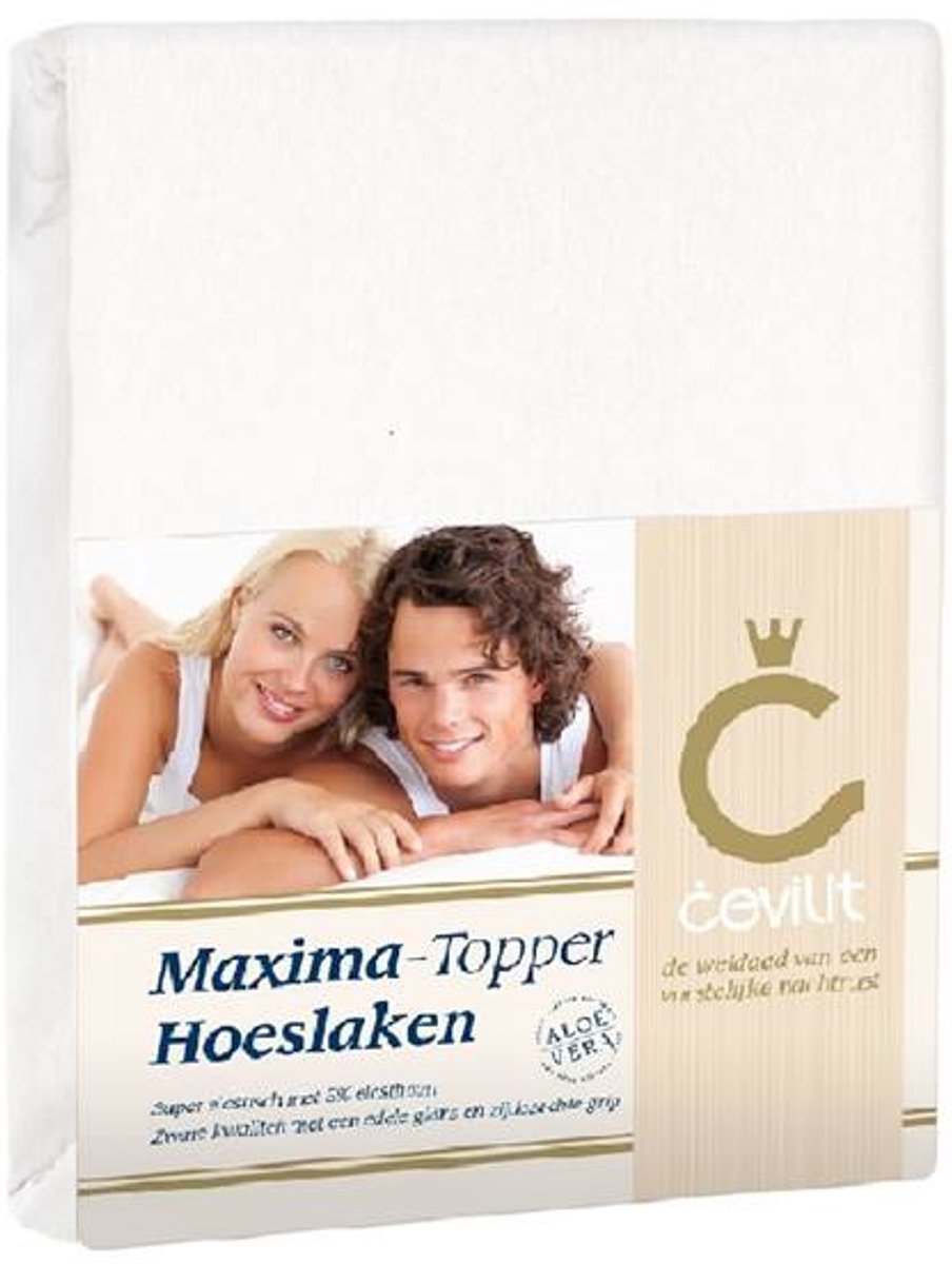 Cevilit Jersey met Elastan - Maxima Topper Hoeslaken - Wit - 90x200 cm