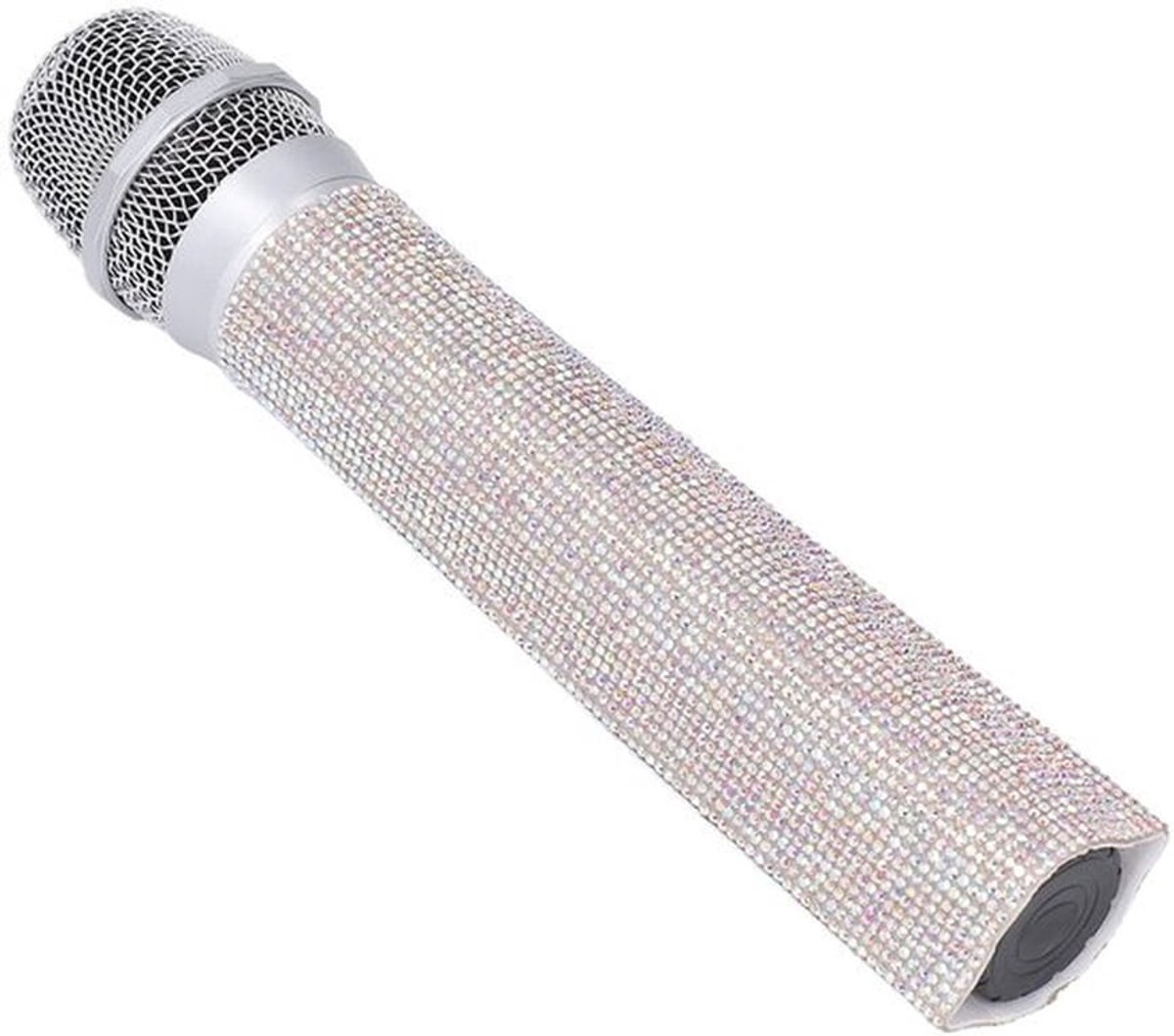 Glanzende Microfoon Decoratieve Hoes, Glitterkristal Microfoonhoes, Glitter Draadloze Microfoonhoes, Fonkelende Bling Steentjes Microfoonhandgreep Hoesbeschermer voor (veelkleurig)