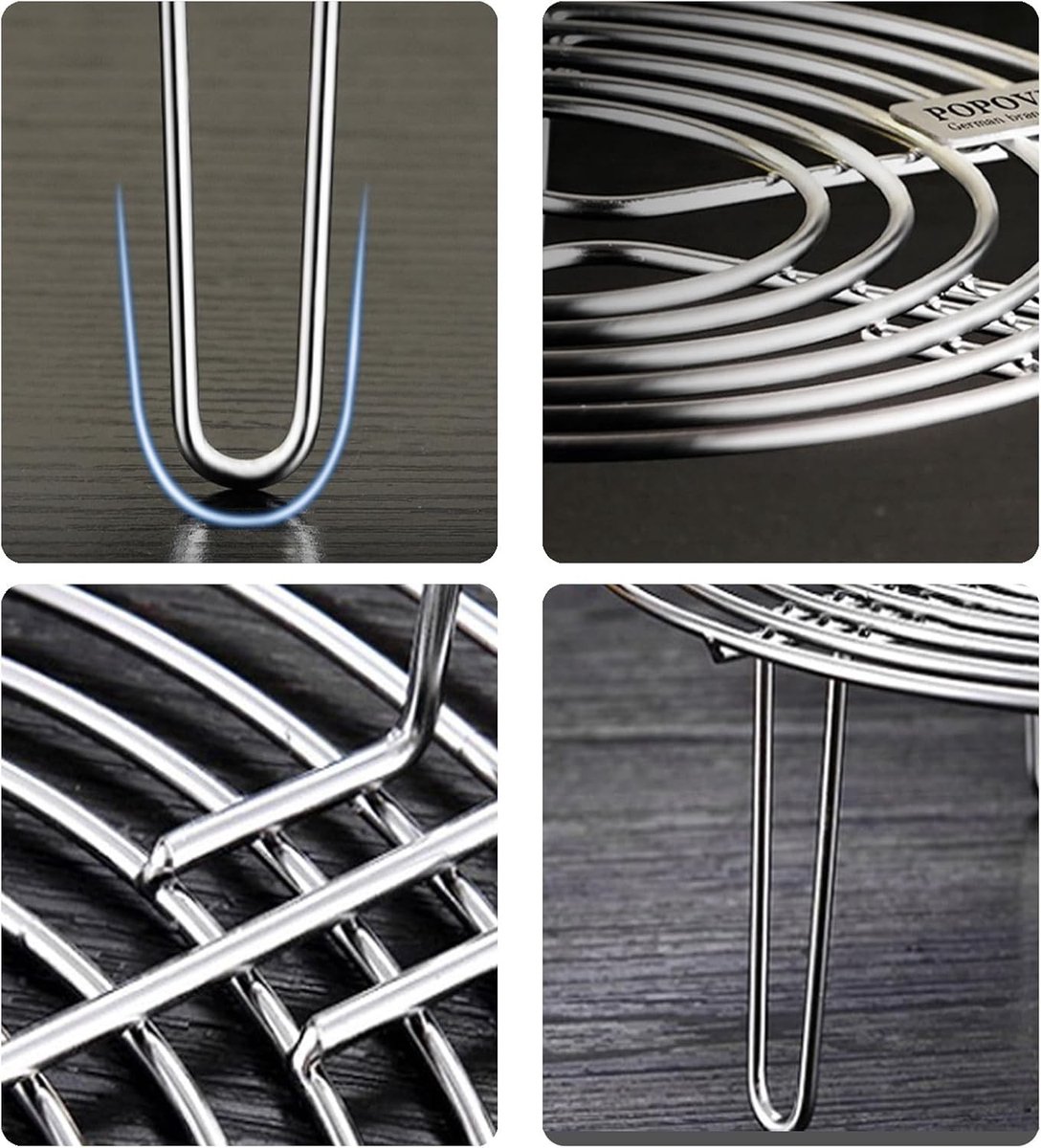Ronde RVS Stoommand, Perfect voor Stomen, Bakken en Taarten, Ideaal voor Gezond Koken (18 x 7 cm)