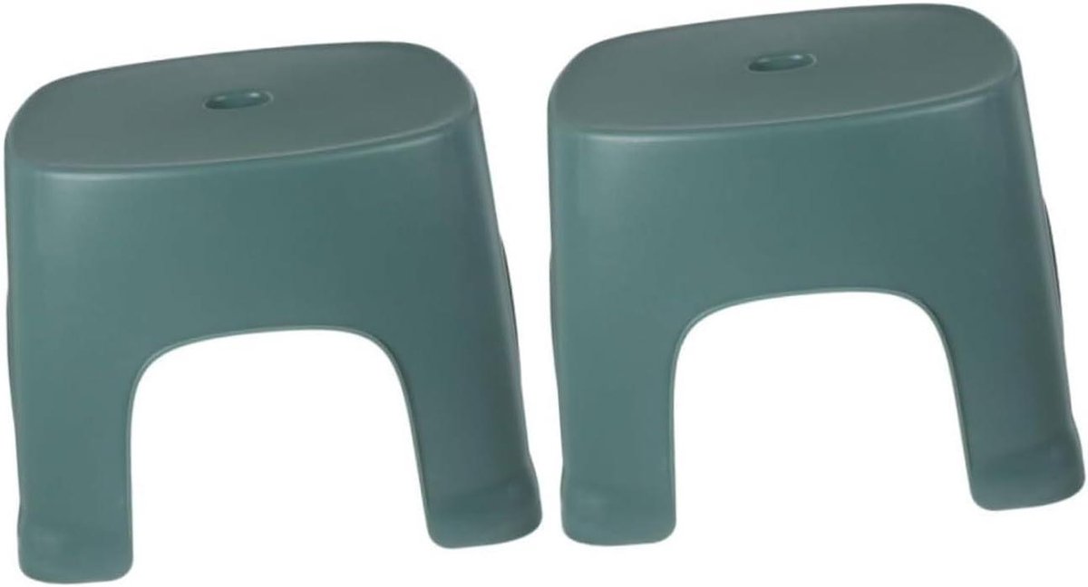 Voetenbank Poef - Krukje Tabouret - Ontspannen Zitten - Antislip Voetjes - 20.5x19.5x16 cm - Groen