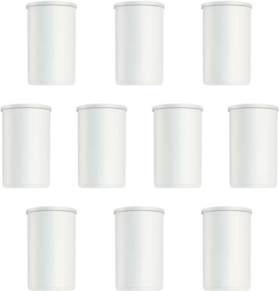 Plastic Film Canisters voor Geocaching - Lege 35mm Film Cans met Deksels voor Opslag, 10 Stuks, Wit, Ideaal voor Wetenschappelijke Experimenten en Kleine Voorwerpen