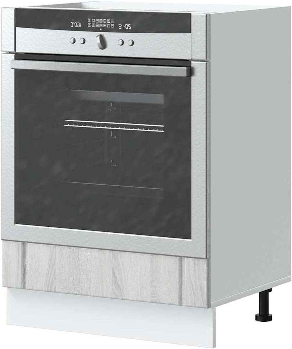 Ombouwkast Keuken - Ovenmeubel Onderkast - Keuken Organisatie - Verstelbare Poten - 60 x 46 x 815 cm - Grijs Sonoma