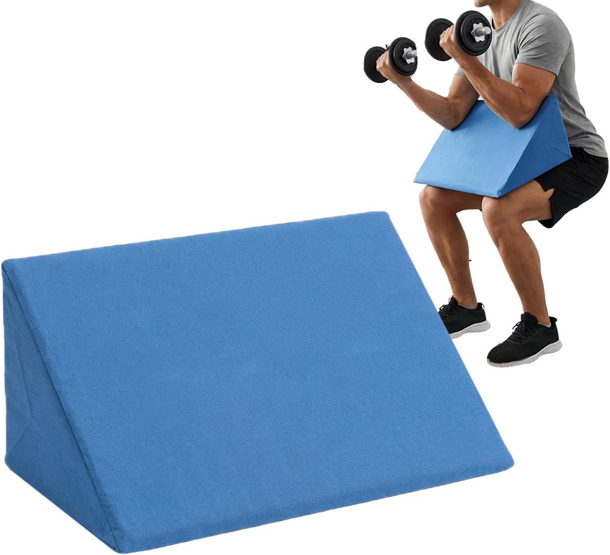 Curl Pad - Fitness Kussen - Kracht Training - Comfortabele Padding - 50 x 25 x 20 cm - Blauw