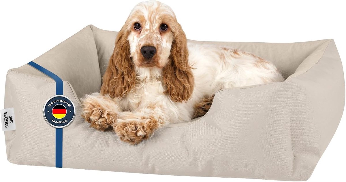 Hondenmand voor auto - Lichtbeige - Medium - Microvezel en Cordura Hondenkussen voor Kleine Honden