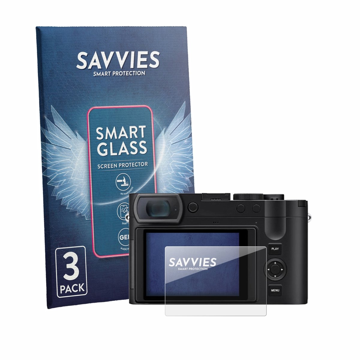 3 Stuks Savvies Screenprotector - geschikt voor Leica Q3 Monochrom - beschermfolie glas transparant