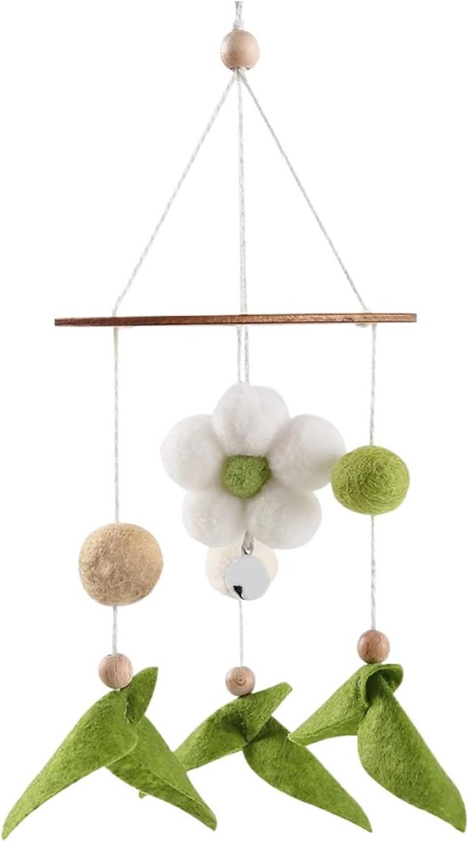 Baby Mobile - Baby Decoratie - Babykamer Aankleden - Zachte Vilt Bloemen - 32x10.5 cm - Pastel