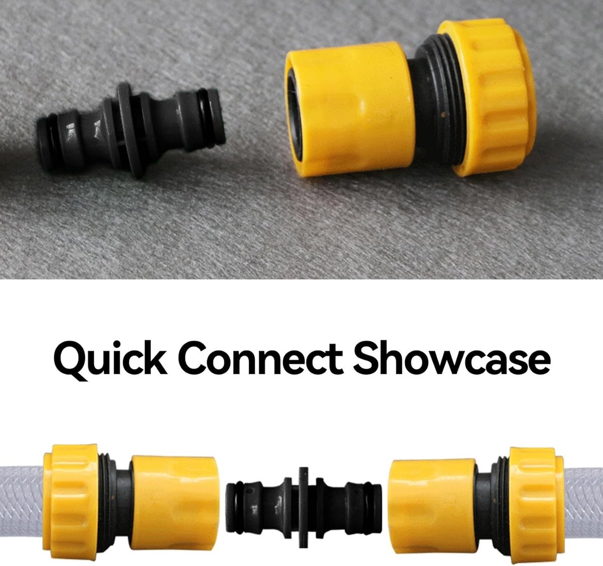 Hose Coupling 1/2 Inch voor Tuinslang - Dubbelzijdige Koppeling voor Tuinaccessoires en Slangverlenging (Zwart) – foto 3