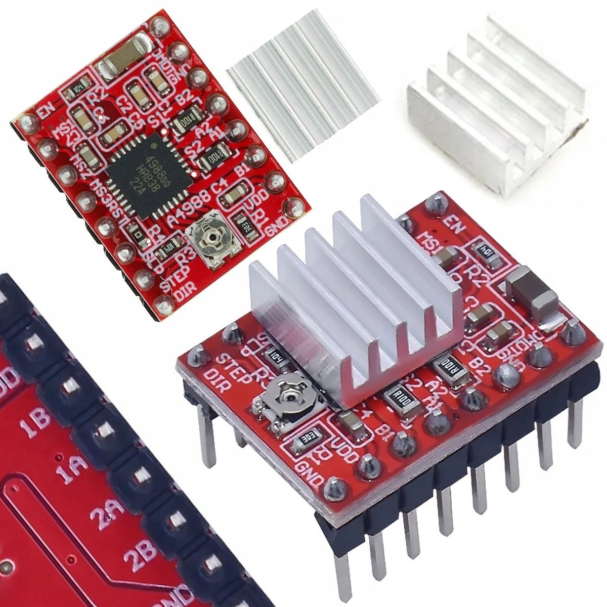 Rosfix Stappermotorregelaar Stepstick A4988 - Microkrok 1/16, Verstelbare Stroom - 8–35V DC, Max 2A - Geschikt voor Arduino