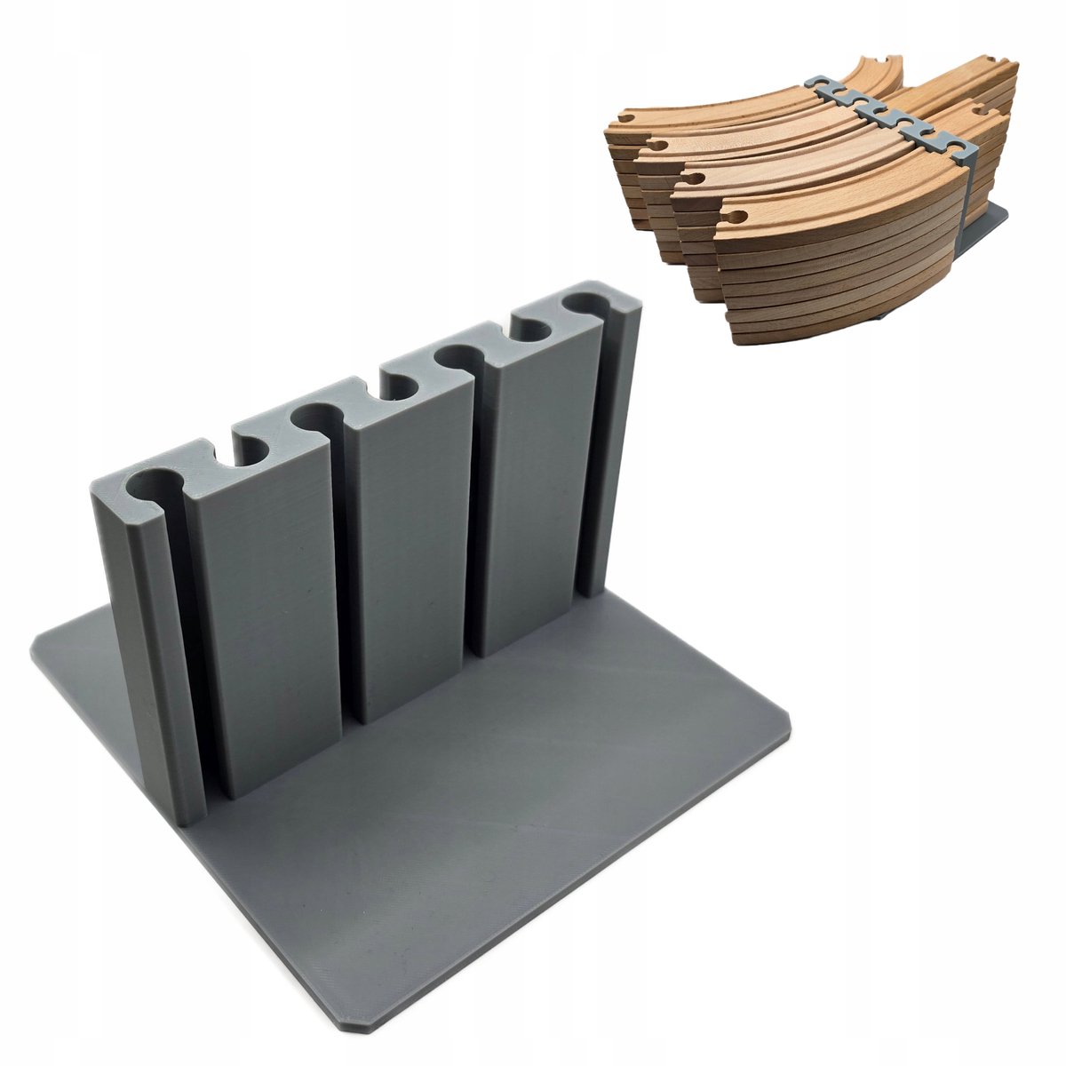 HobbyHold Sorter Houten Treinbaan Organizer Laag Dubbelzijdig Grijs