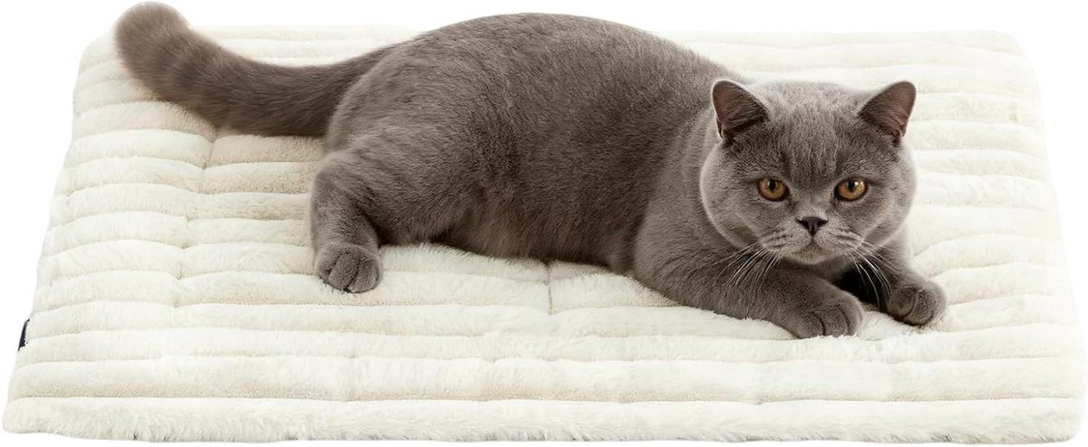 Hondenbench Kussen - Huisdier Mat - Comfort Dieren - Hoogwrijvingsontwerp - 61x45 cm - Wit