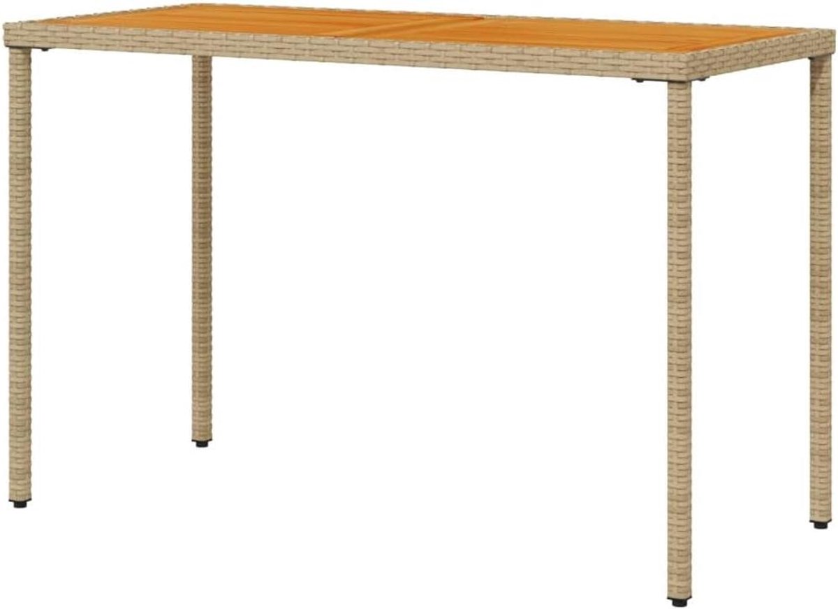 Tuin bijzettafel - Terrastafel polyrotan - Buiten genieten - Acaciahout tafelblad - 115 x 54 x 74 cm