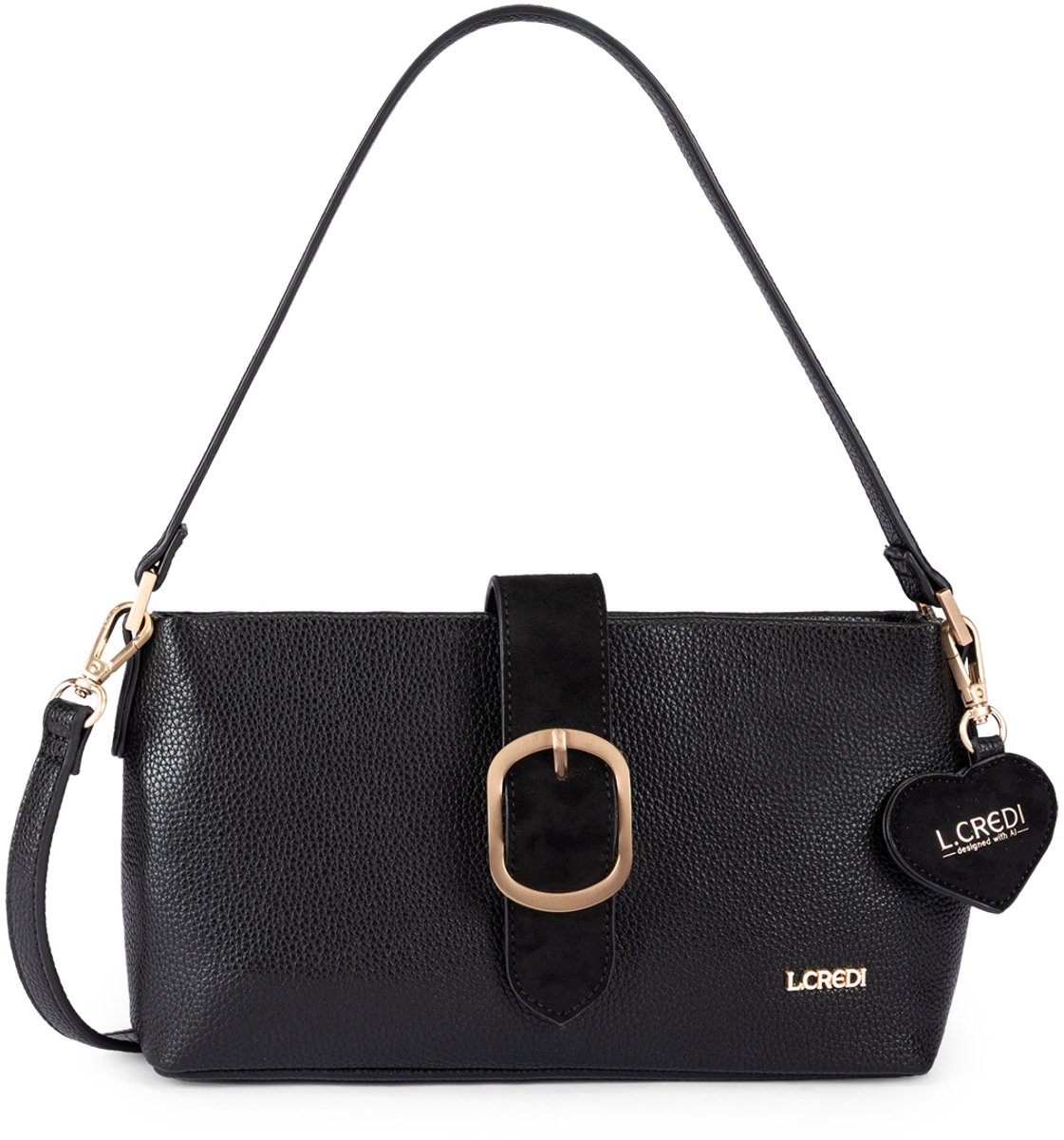 L.CREDI schoudertas Solenn.ai Crossbody Bag Black zwart