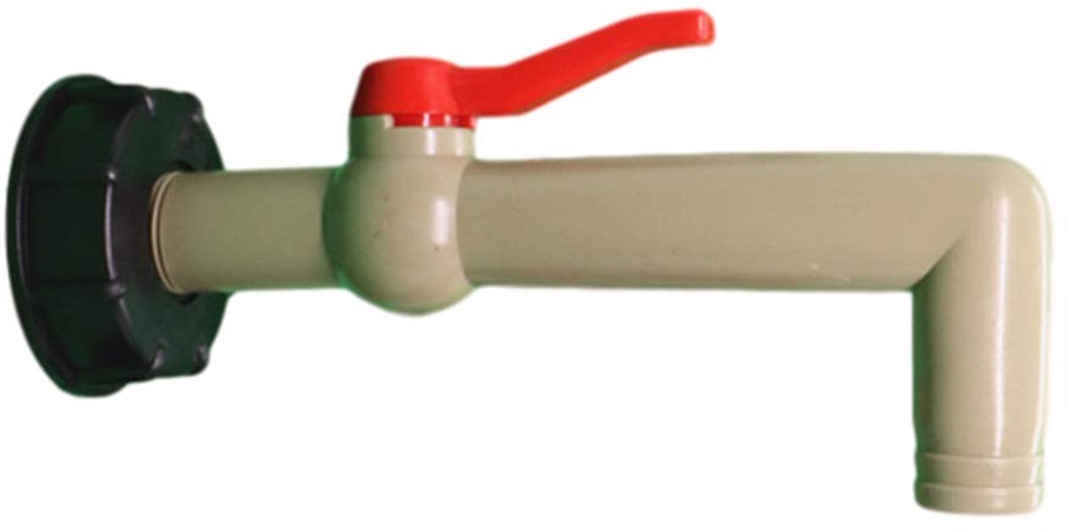 IBC Tankadapter met 90 graden uitloop en slangverbinding voor regenwatertanks