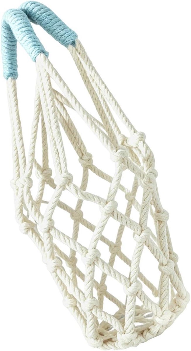 Waterfles Houder Tas - Fles Drager - Hydratatie Onderweg - Handgeweven Mesh Ontwerp - 30 cm - Wit