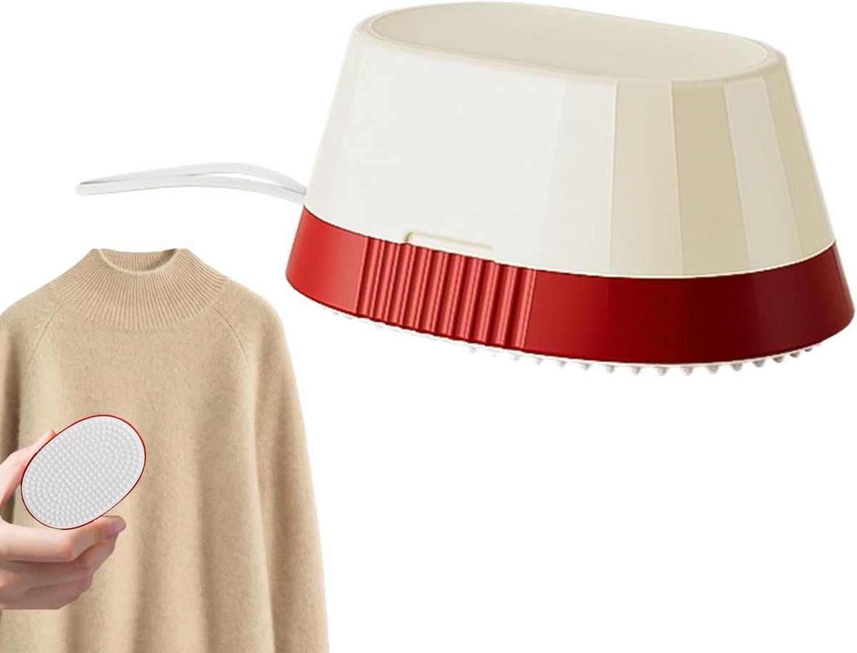 Herbruikbare Lijmrol - Pluisverwijderaar Kleding - Kleding Onderhouden - Ergonomische Handgreep - 1 Verpakking - Crèmewit en Rood