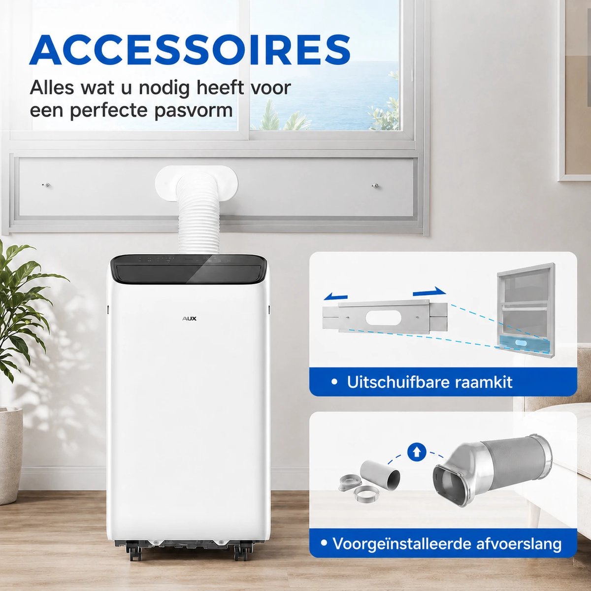 KungFu buy Mobiele airconditioner 12000 BTU inverter 3-in-1 koeler met afstandsbediening, stille werking en R290 koelmiddel thumbnail 3