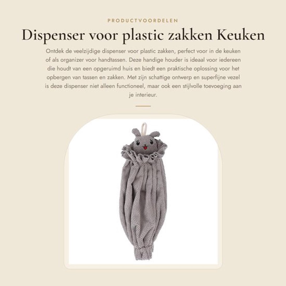 Dispenser voor Plastic Zakken - Organizer - Keuken - Wasbaar - Hangtassen - Superfijne Vezel - Opbergdoos