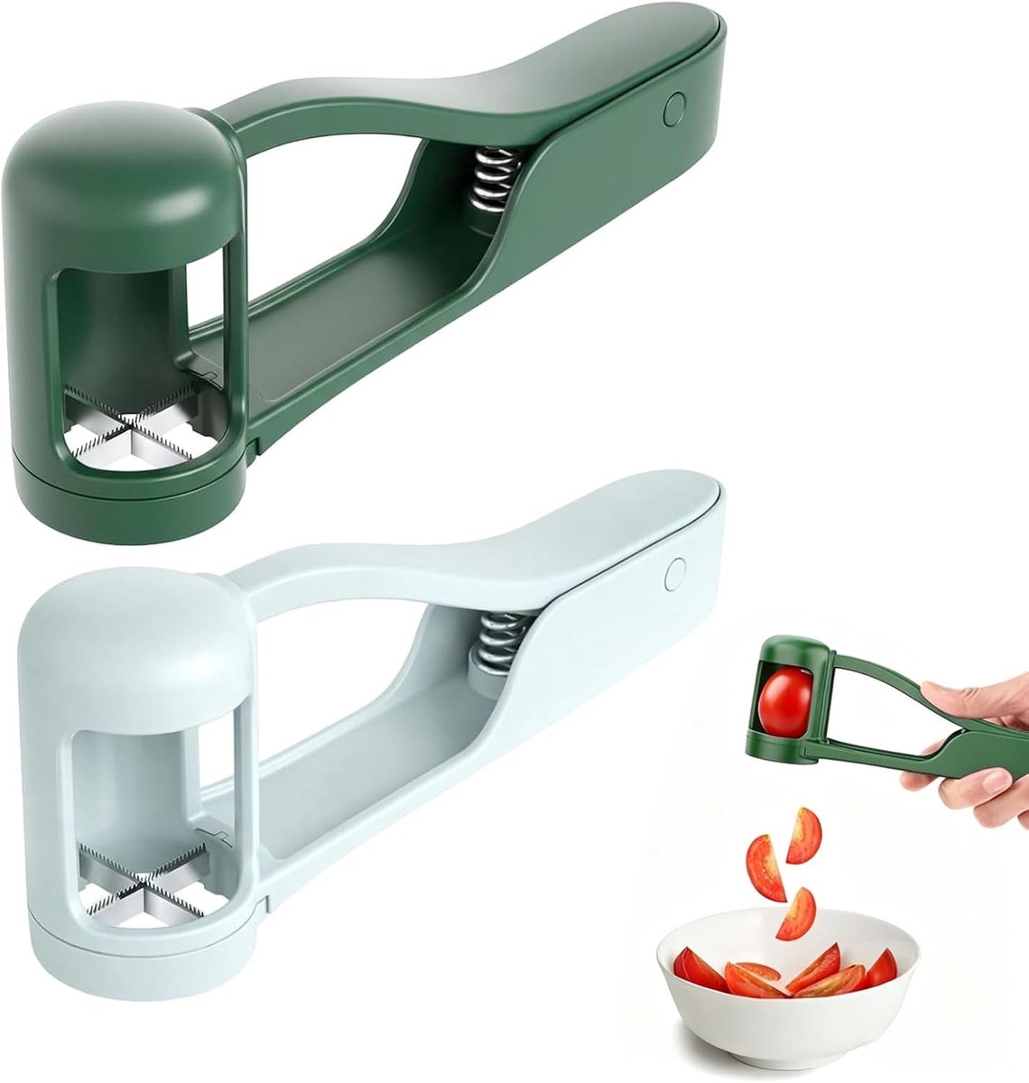 Druivensnijder - Lichtblauw - 2-delige Set - Ergonomisch Ontwerp met Roestvrijstalen Messen - Voor Groenten en Fruit