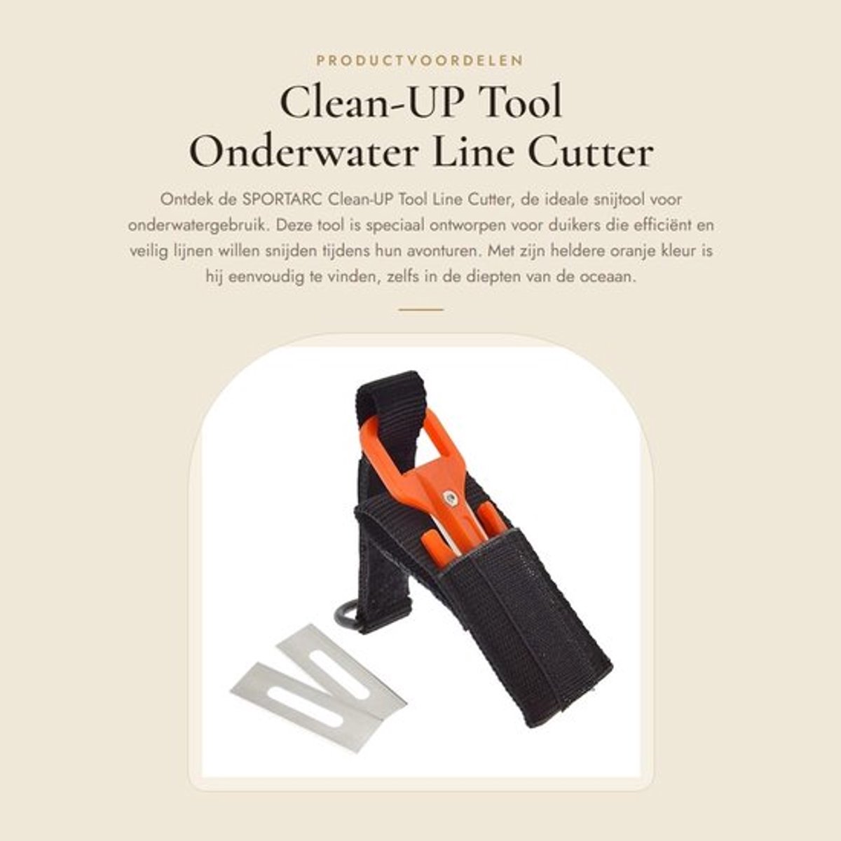 Clean-UP Tool - Onderwater Line Cutter - Perfect voor duikers - Oranje - Snijden onderwater - Duikaccessoire - Compact formaat