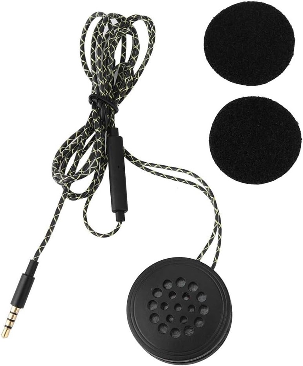 Motorhelm-headset - Zwart - 1,2 m Kabel - ABS en TPE Materiaal - Voor Handsfree Bellen en Muziek