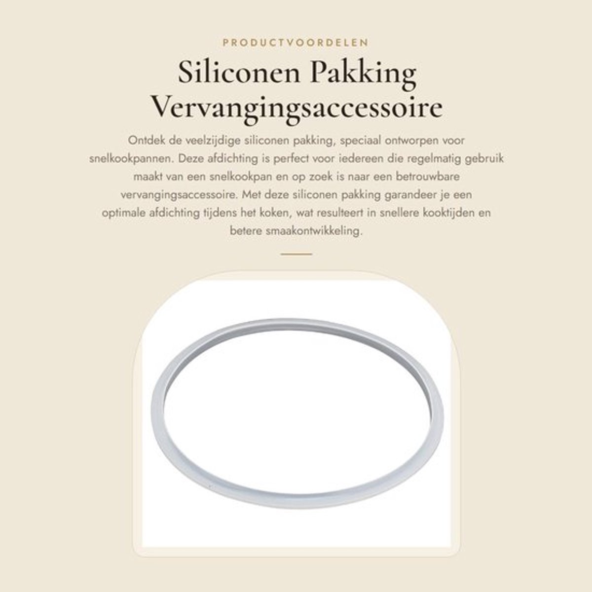 Siliconen Pakking Vervangingsaccessoire - Snelkookpan - Afdichting - Algemeen gebruik - 1 stuk - Geschikt voor aluminiumlegering