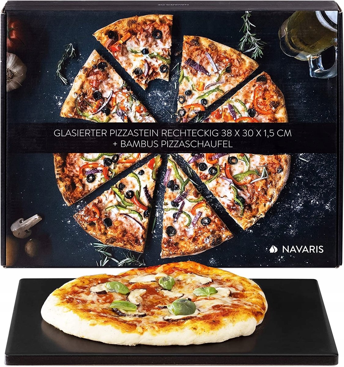XL Cordieriet Pizzasteen Zwart - Perfecte Bodem voor Oven & Grill