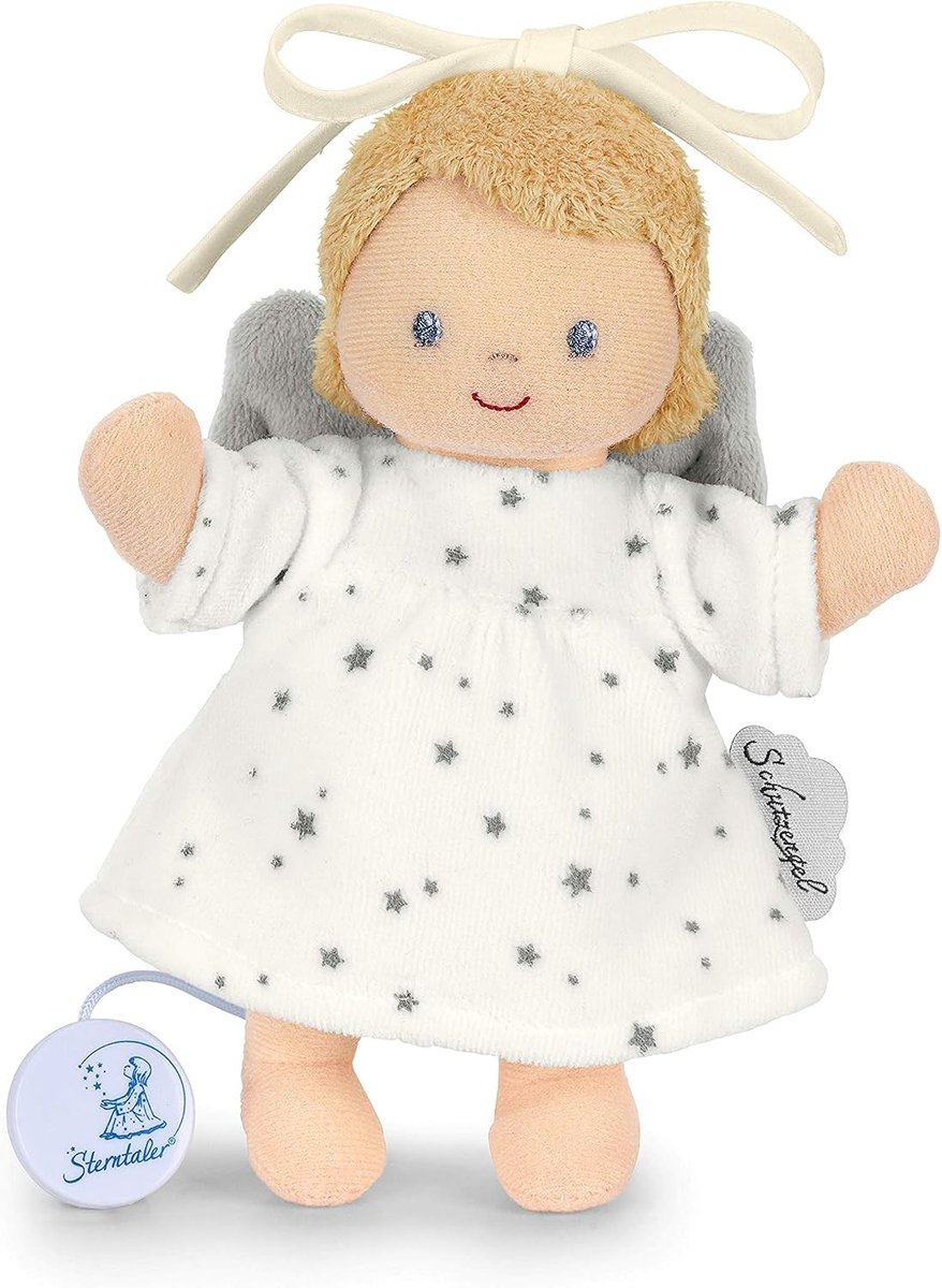 Roterende muziekdoos - Ecru - Small - Velours en Nicki knuffel met speelwerk - Voor baby's