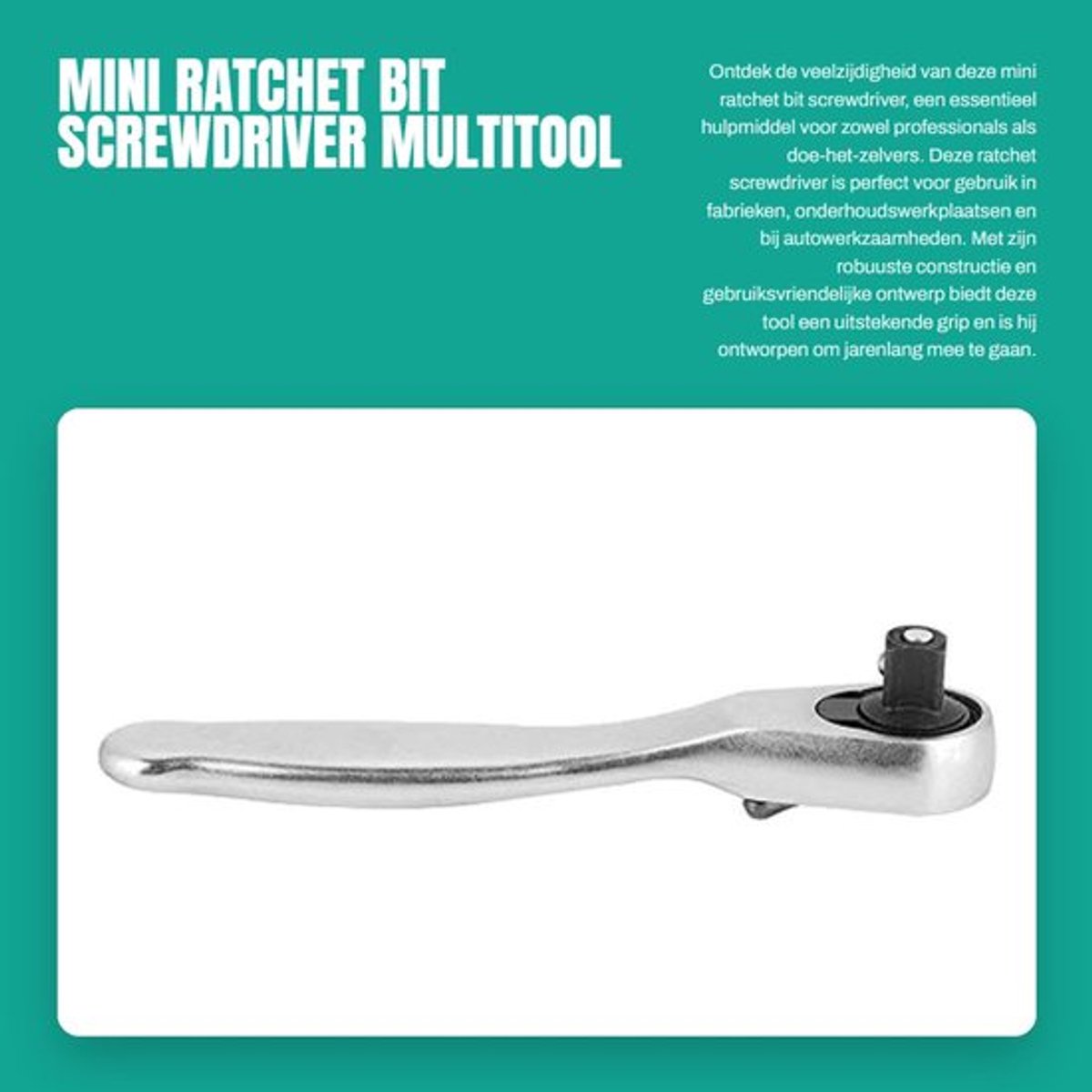 Ratelschroevendraaier Compact - 72 Kettingbladen - Antislip Handgreep - Lichtgewicht - Schokabsorberend - 5 Graden Draaihoek - Dopsleutel