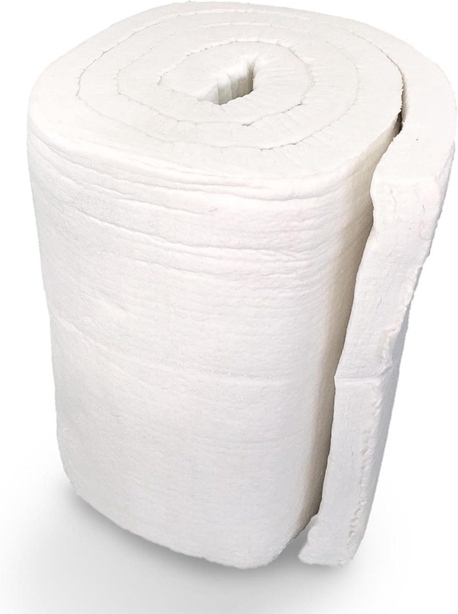 Keramische Vezelmat - Hittebestendige Isolatie - Vuurvaste Toepassingen - Zonder Bindmiddelen - 732x61x2.5 cm - Wit