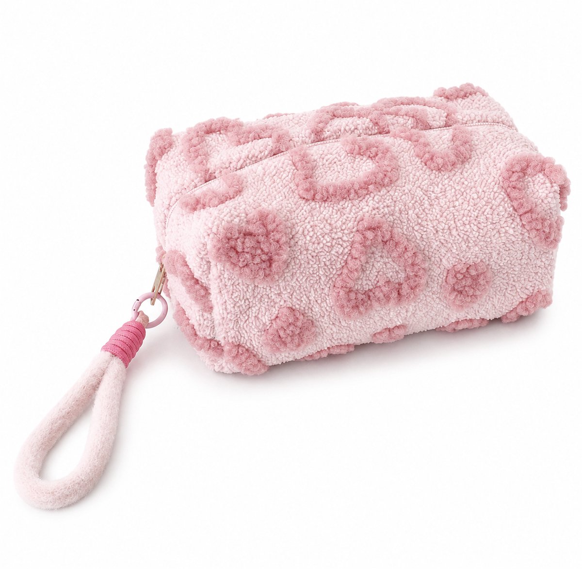 Toilettas / Etui - Pluche Hartje Lichtroze | 20 x 10 x 10 cm | Fashion Favorite