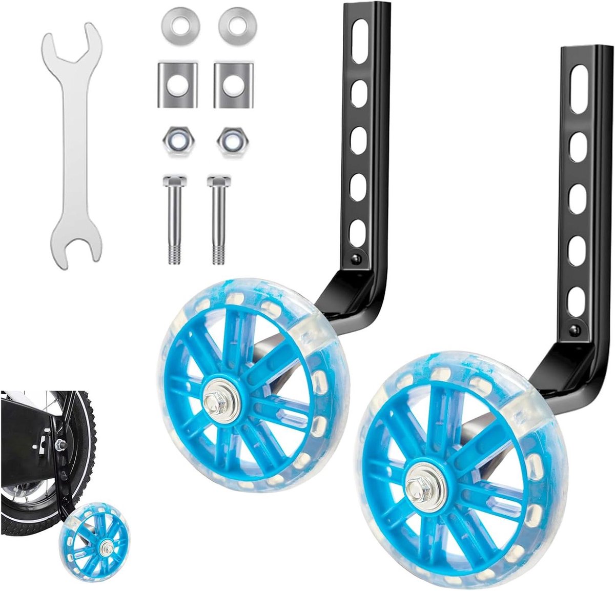Fiets Steunwielen Hulpwielen Kinderfiets Veilig Leren Fietsen Universele Pasvorm 12-20 Inch Blauw