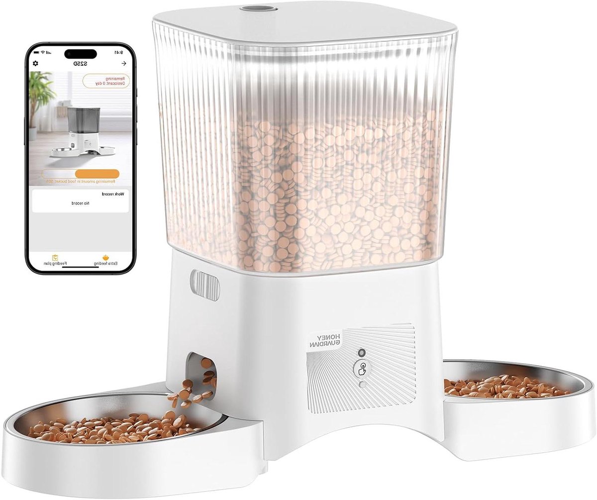 Automatische Kattenvoerbak - Voer Dispenser - Zelfstandig Eten - App Bediening - 3.5 Liter - Wit