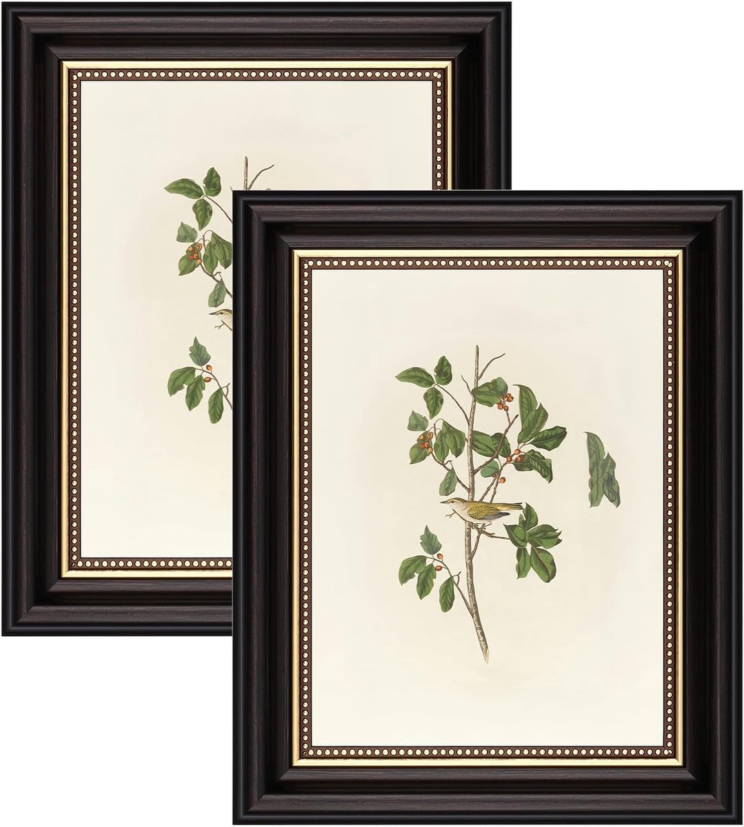 Fotolijst - Vintage Fotolijstjes - Shabby Chic Retro Lijsten - Staand en Hangend - 2 stuks - 15x20 cm - Koffiekleurig