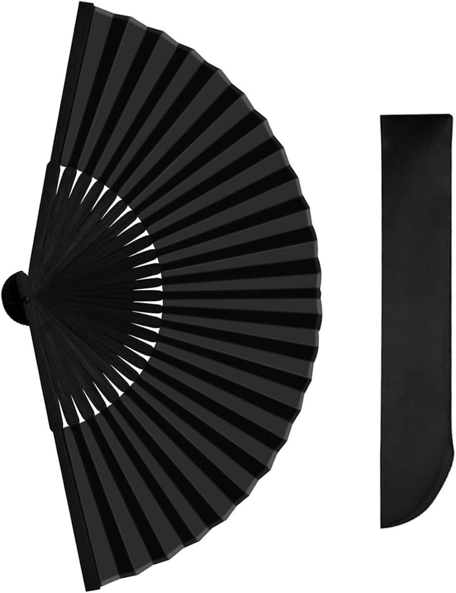 Opvouwbare Handwaaier - Zwart - Draagbare Verjaardagscadeau voor Feesten en Bruiloften - Voor Mannen en Vrouwen