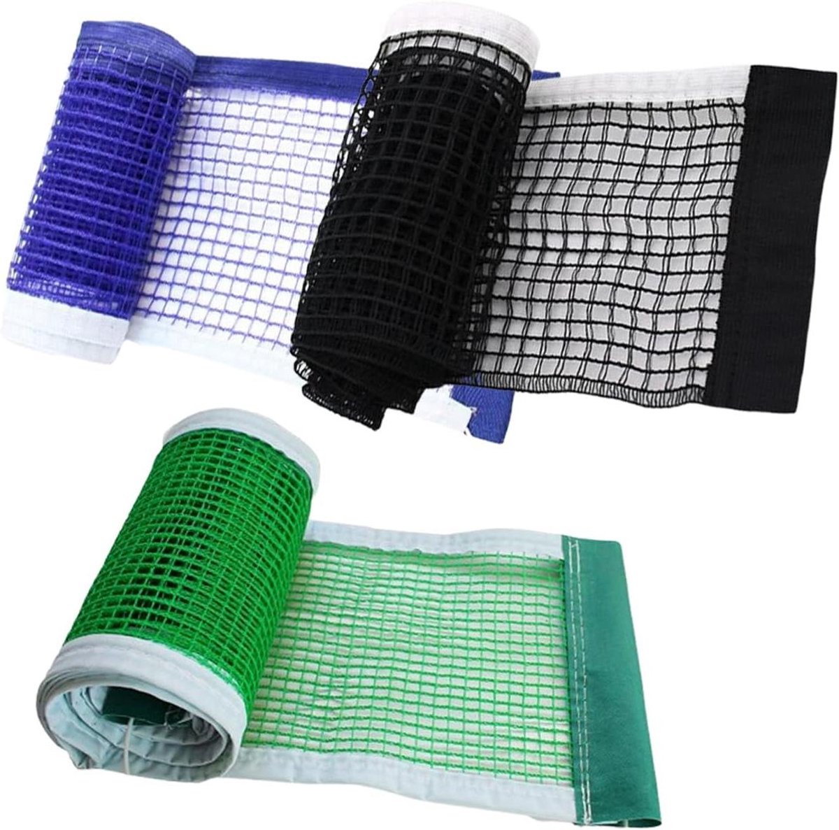Tafeltennisnet Set - Ping Pong Net - Thuis Sporten - Uittrekbaar Ontwerp - 3 stuks - Zwart Blauw Groen