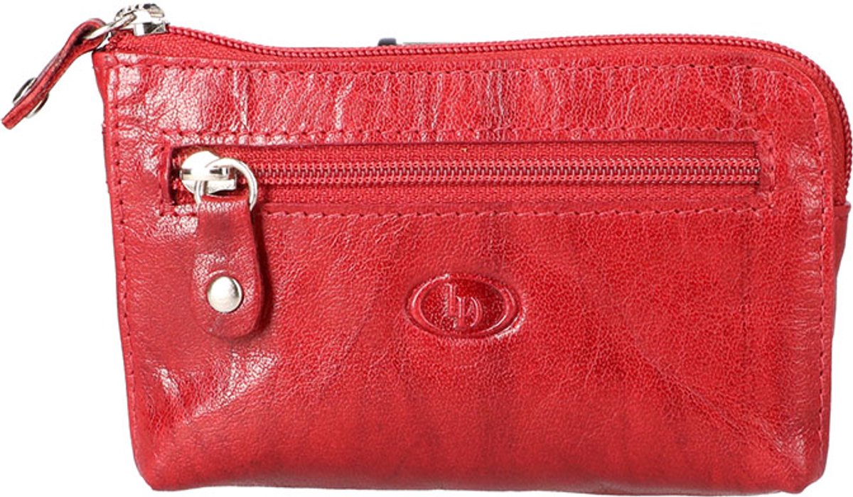 Leather Design Leren Sleuteletui Keypouch Rood