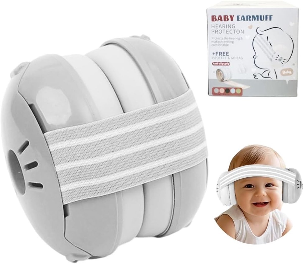 Comfortabele Oorkappen voor Baby's 0-36 Maanden - Geluiddempende Hoofdtelefoon met Zachte Kussens en Verstelbare Pasvorm voor Baby- en Peuterbescherming