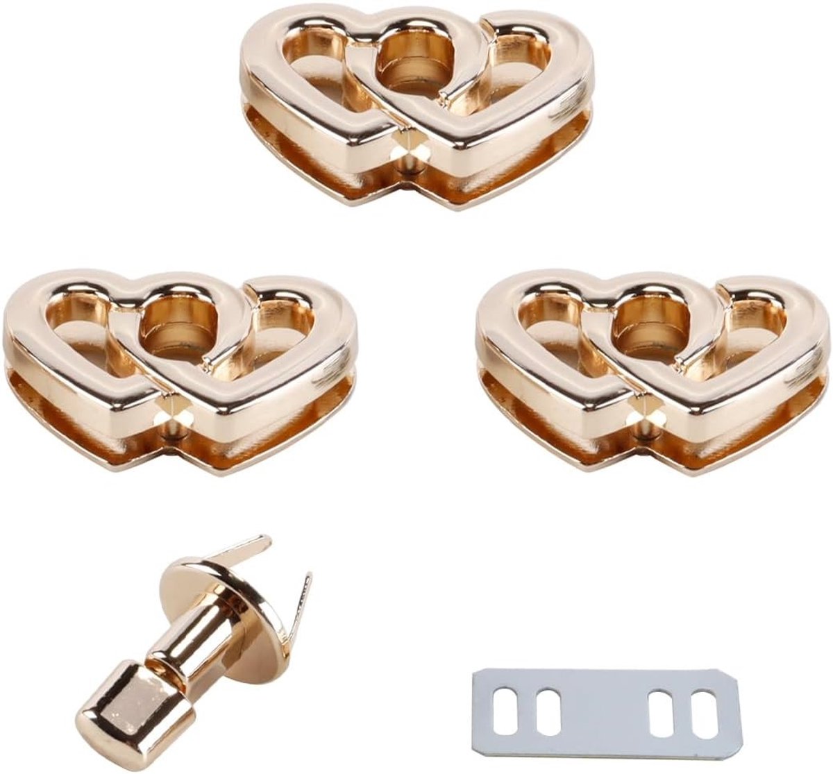 3 Stuks Metalen Tas Sluitingen, Draai Sloten voor Handtassen, Koffers en Leer, Ideaal voor DIY Projecten en Accessoires