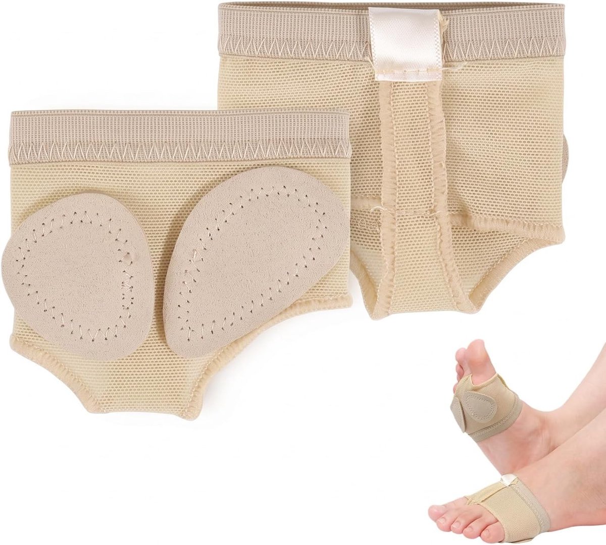 Dansvoetjes - Huidskleur - M (37-38) - Ademend en Antislip Voetkussen voor Moderne Jazz en Ballet - Voor Dames