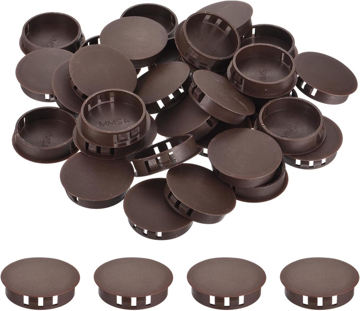 Gatstops Kunststof - Eindkappen Pluggen - Meubels Afwerken - Duurzaam Nylon Materiaal - 45 mm Diameter - Bruin
