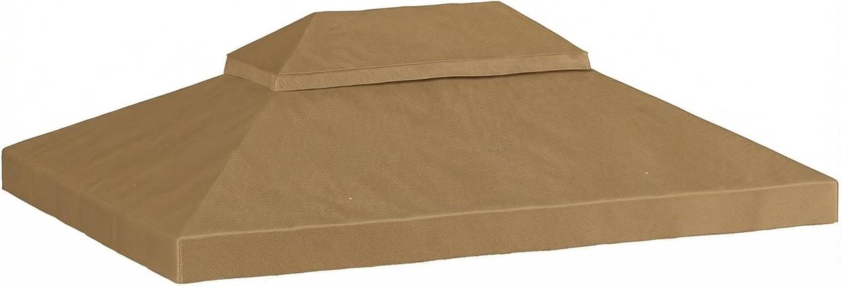 Reservezeil voor paviljoen - Paviljoendak luifel - Buitenruimte beschermen - Dubbel dak ontwerp - 4 x 3 meter - Beige
