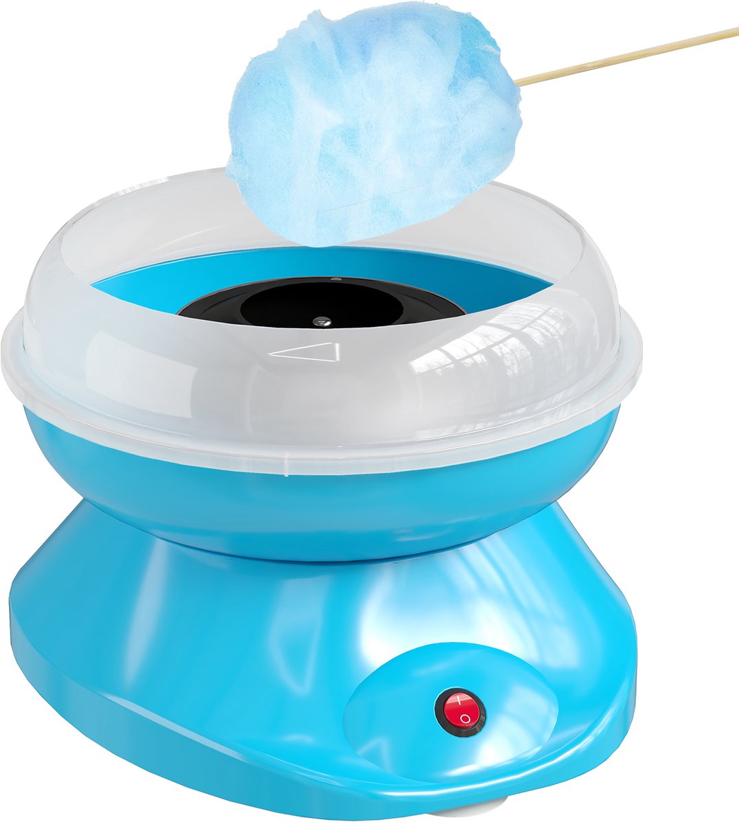 HOMCOM Suikerspinmachine-RVS, kunststof-27 x 26 x 18 cm-Blauw