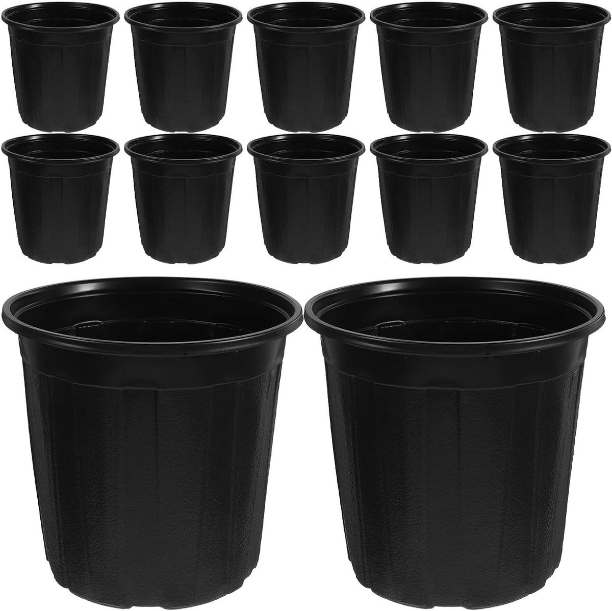 Plantenpotjes Plastic - Kweekpotjes Mini Bloempotjes - Planten Kweken - Bevordert Snelle Groei - 18 cm - Zwart