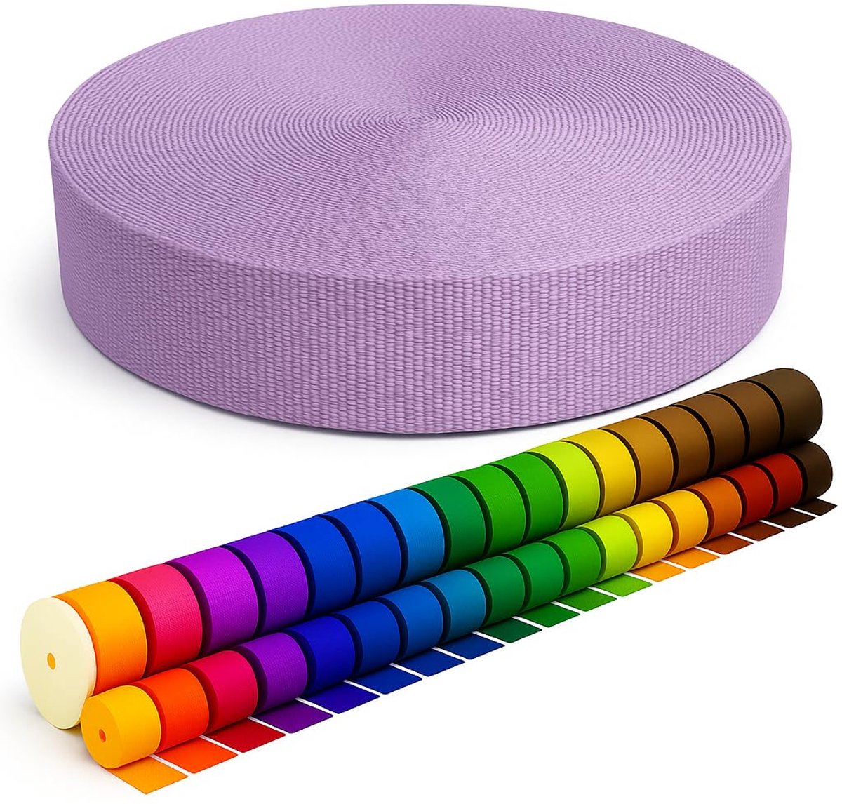 Gurtband van Polypropylen 50mm x 2m Lavendel - 50 kleuren en diverse breedtes