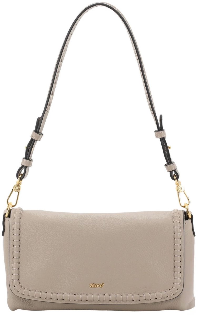abro schoudertas Leather Agave Signature Shoulder Bag Siena Taupe